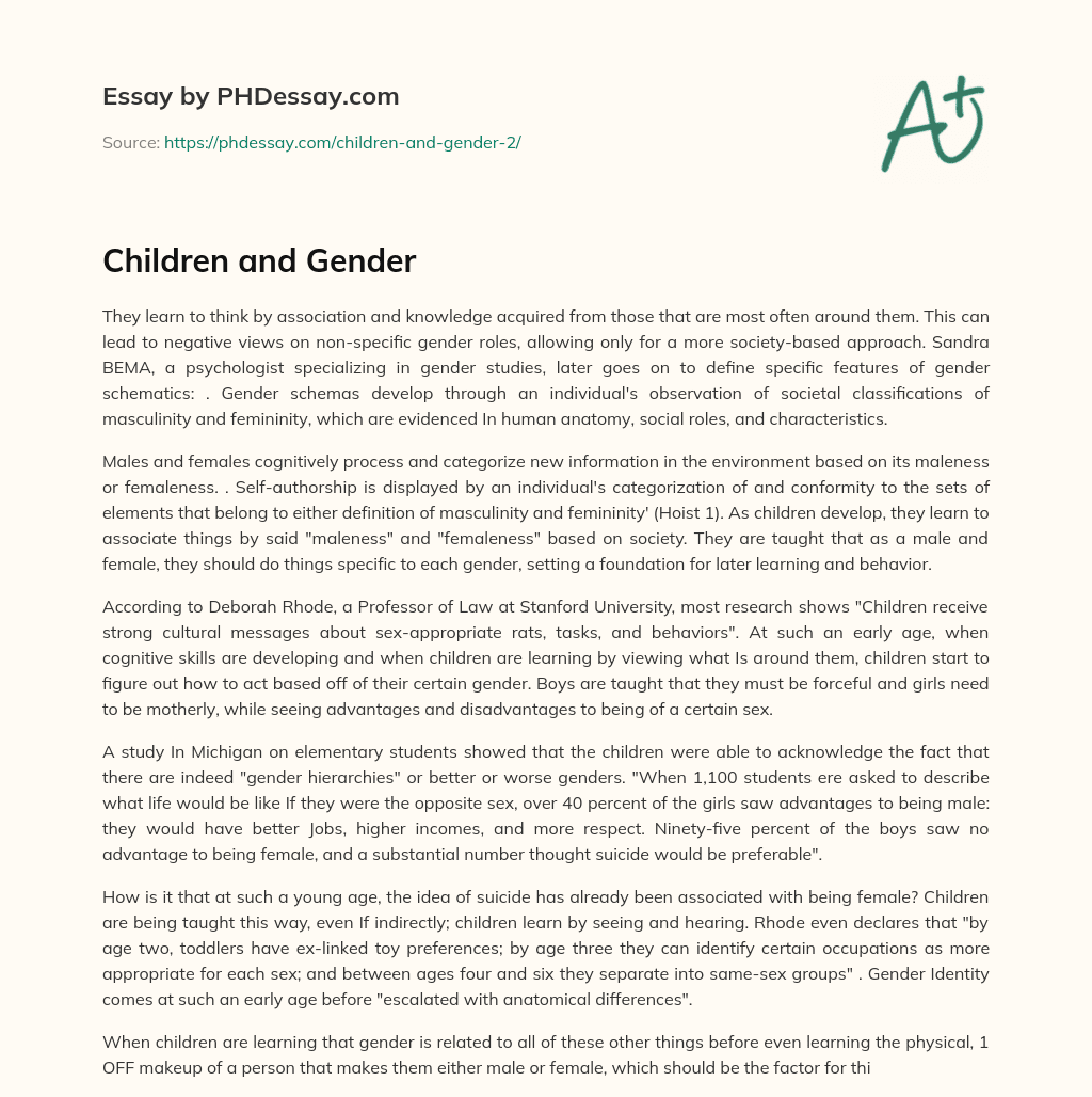Children and Gender essay