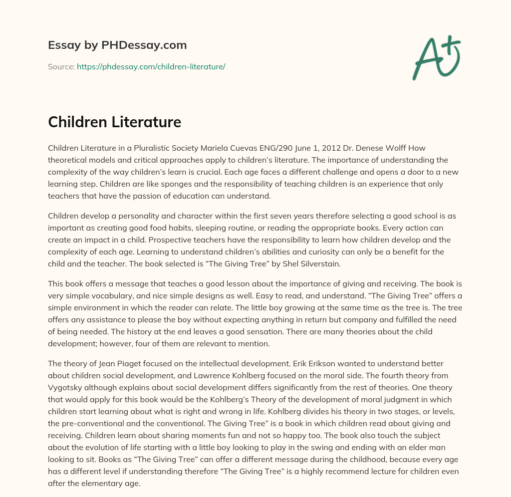 essay about children's literature