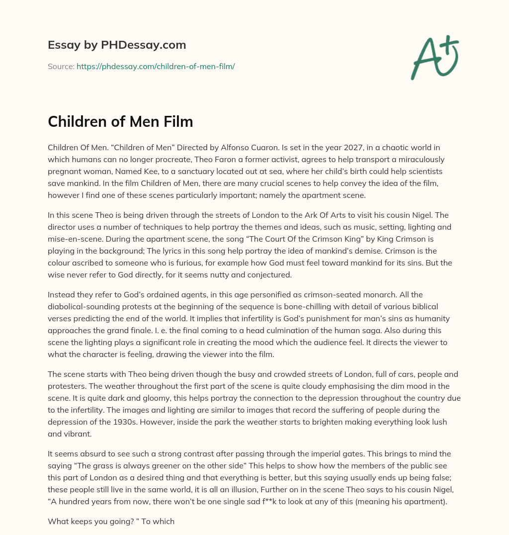 Children of Men Film essay