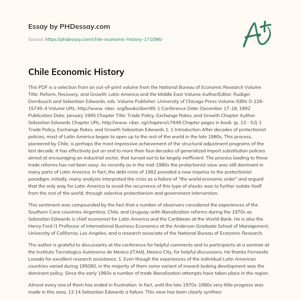 Chile Economic History essay