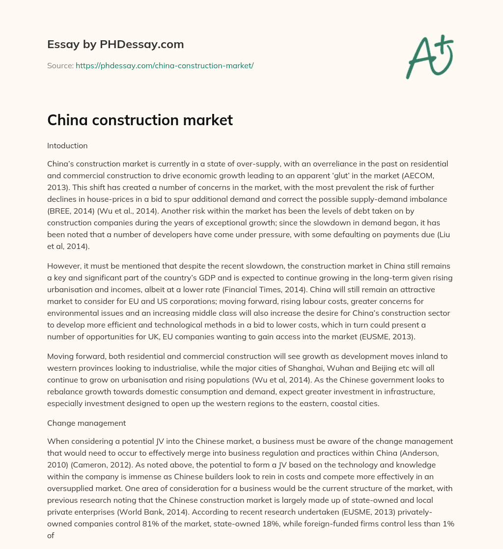 China construction market essay