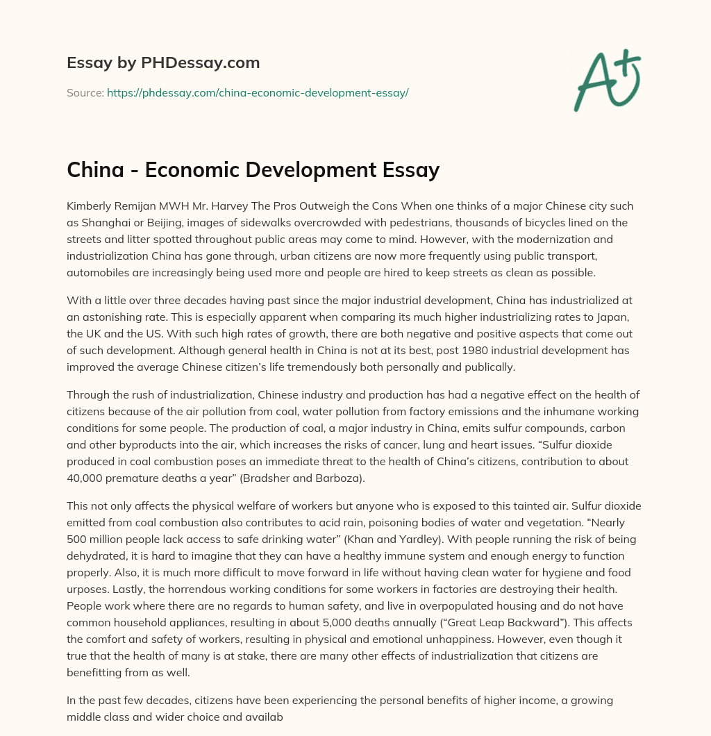 china economic essay