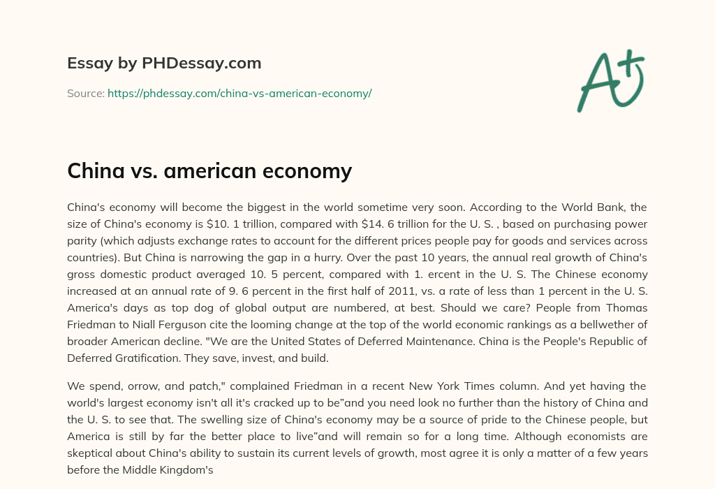essay on american economy