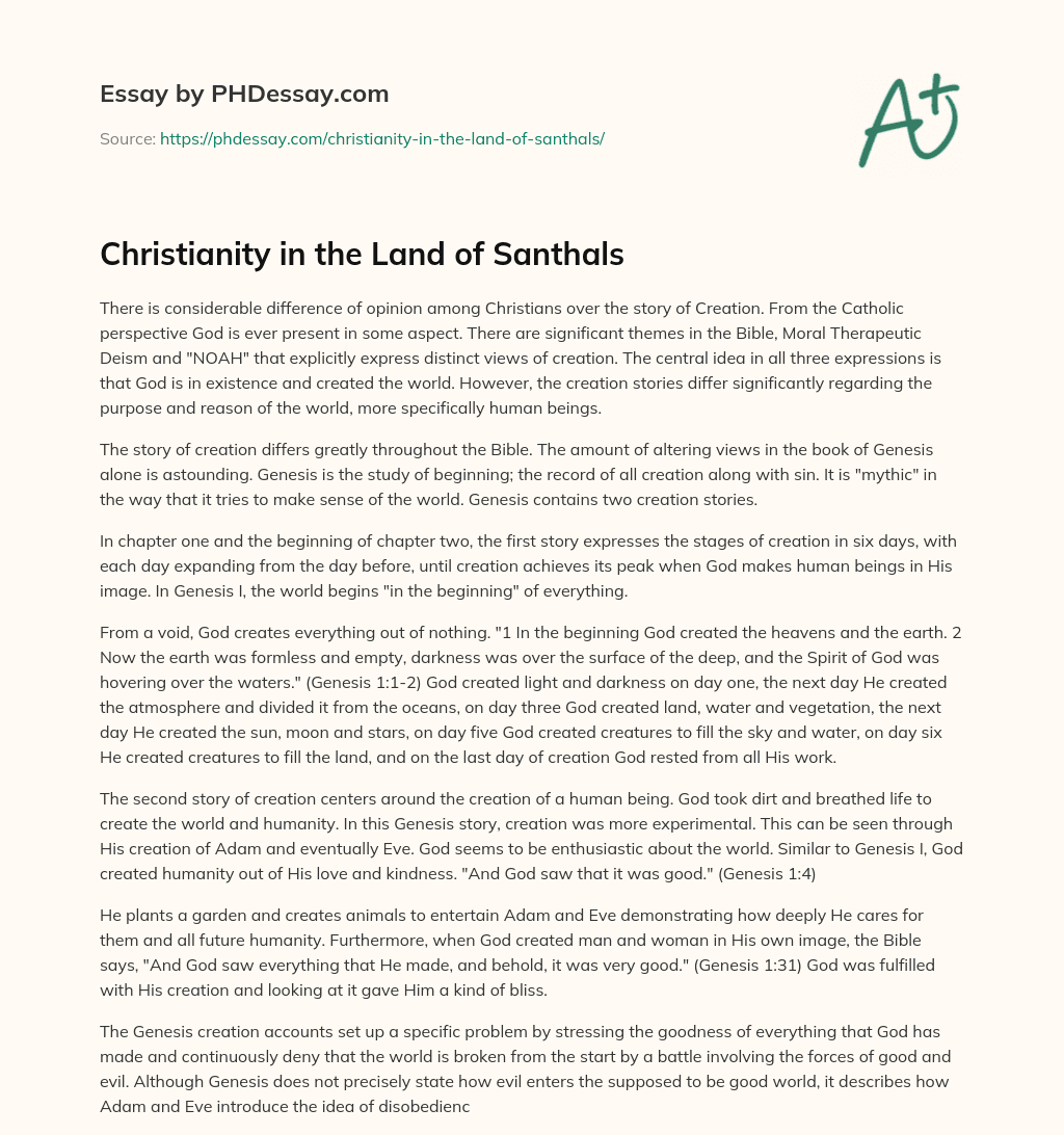 Christianity in the Land of Santhals essay