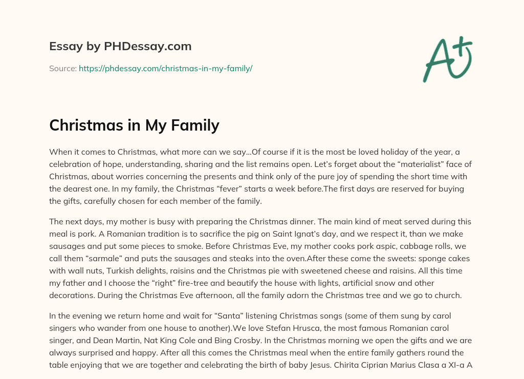 christmas essay about family