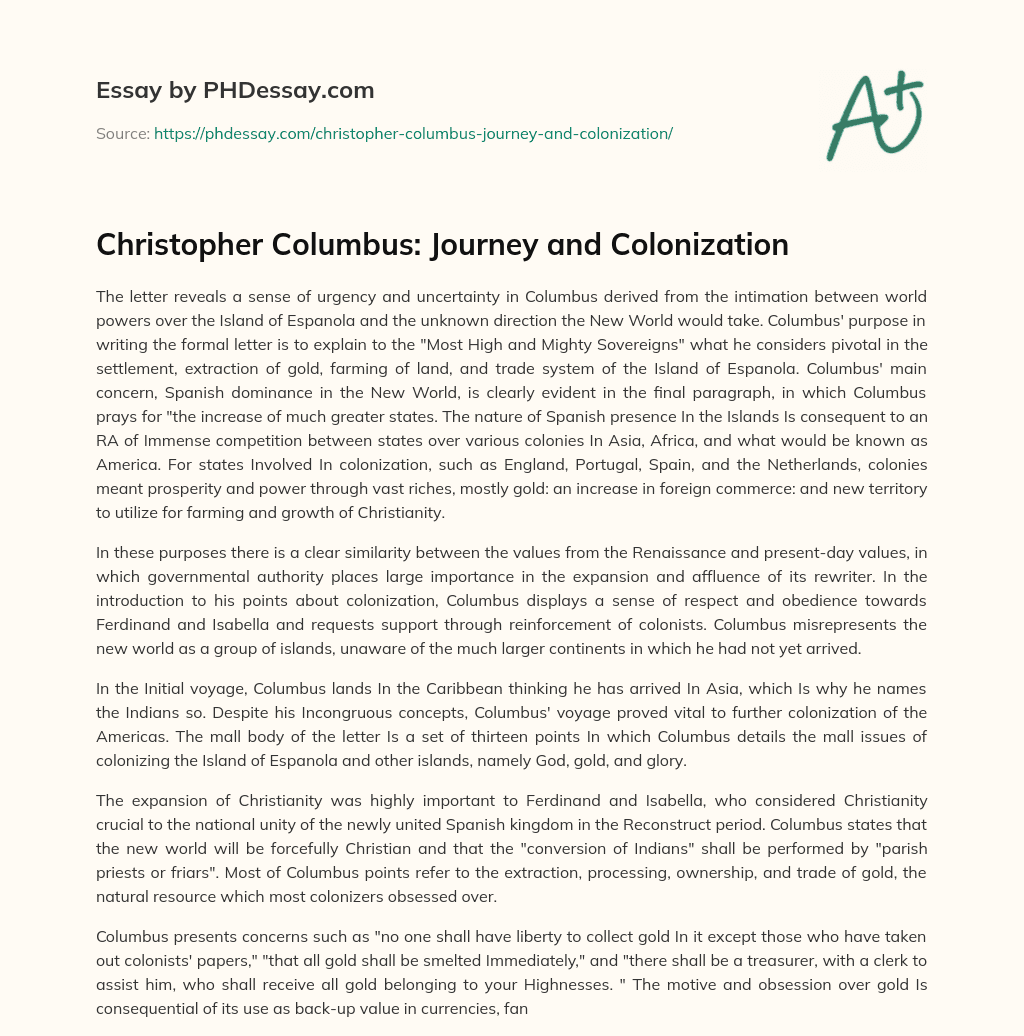 christopher columbus essay