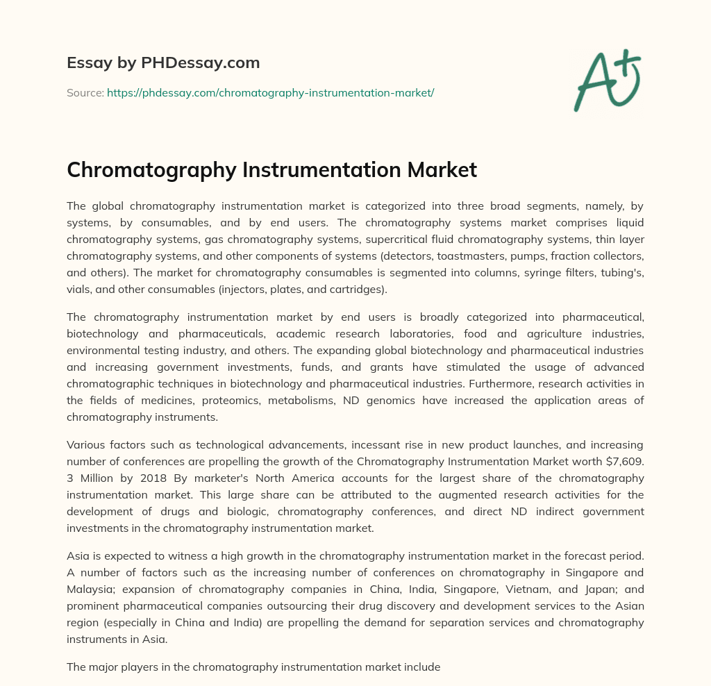 Chromatography Instrumentation Market essay