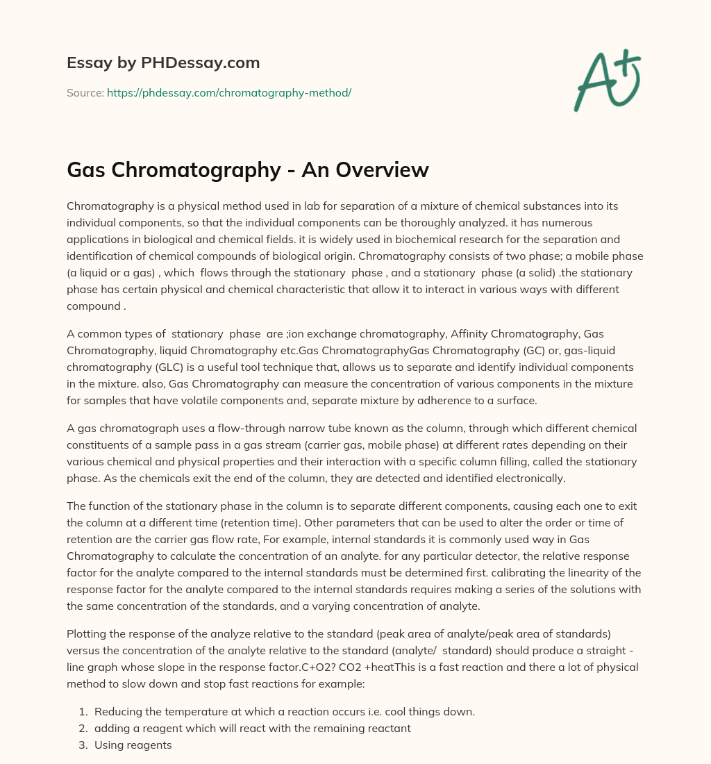 Gas Chromatography – An Overview essay