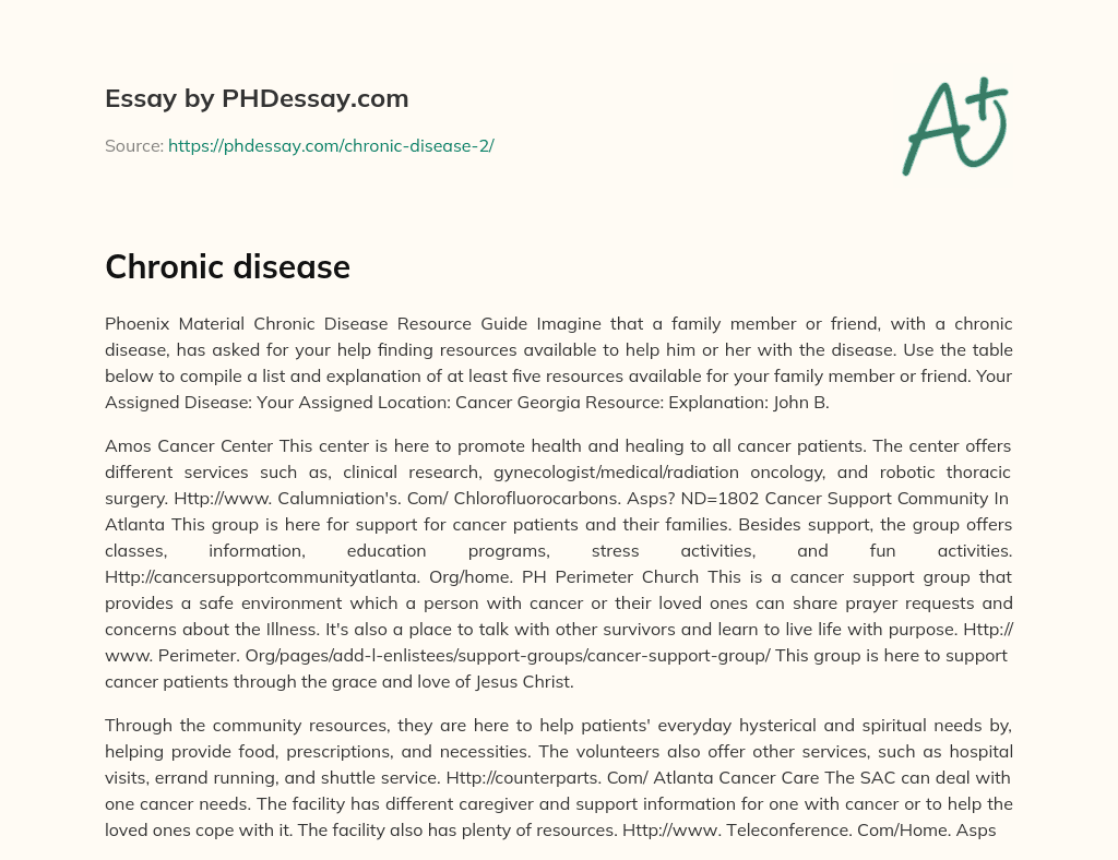 Chronic disease essay