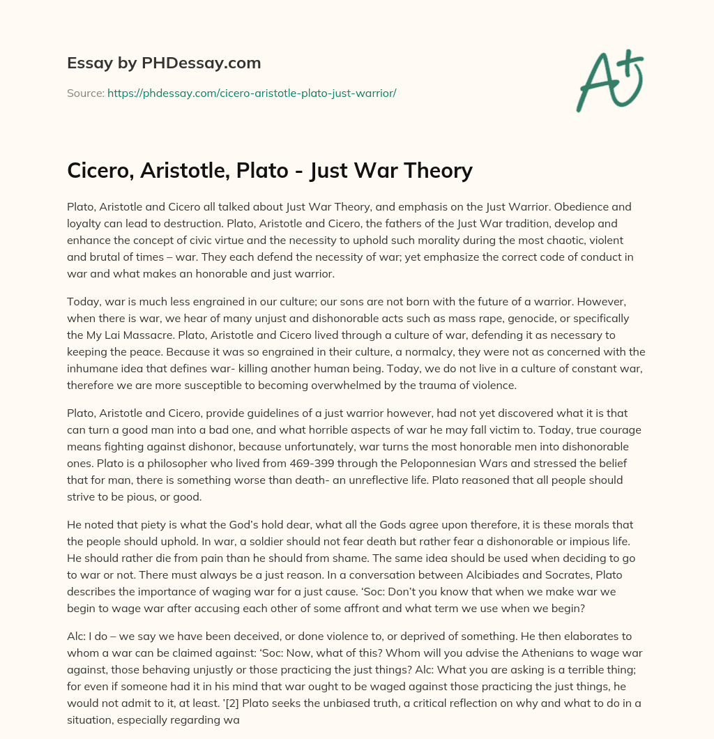 just war theory essay