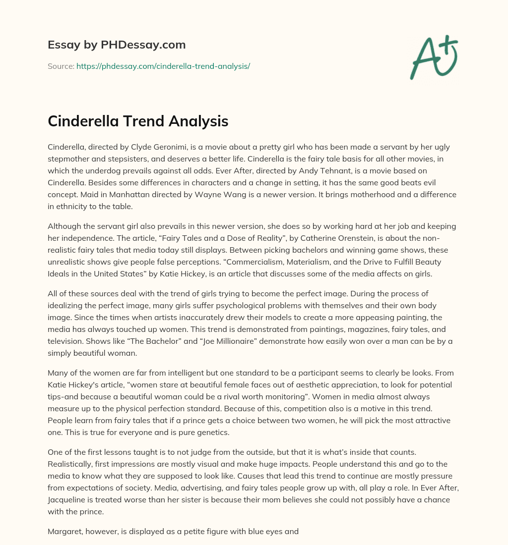 Cinderella Trend Analysis essay