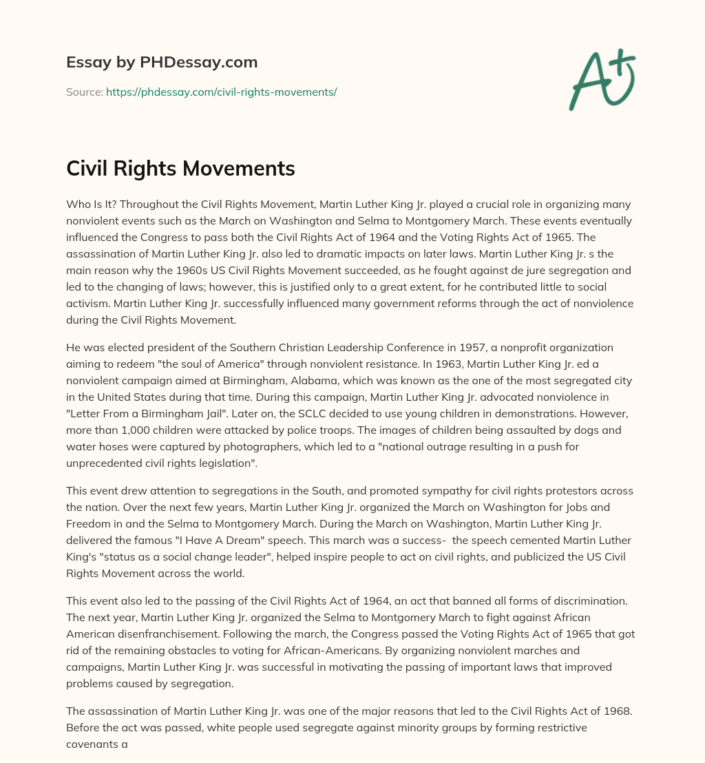 Civil Rights Movements essay