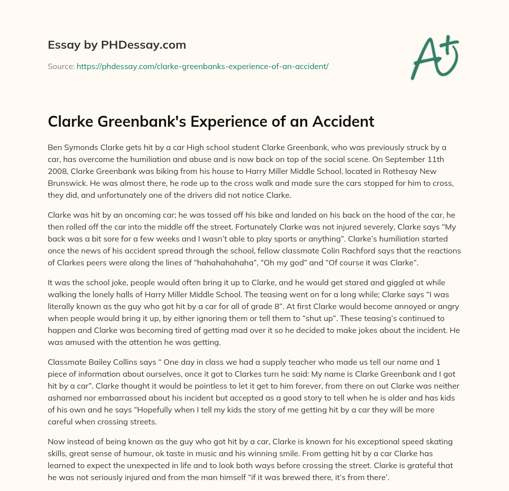accident experience essay
