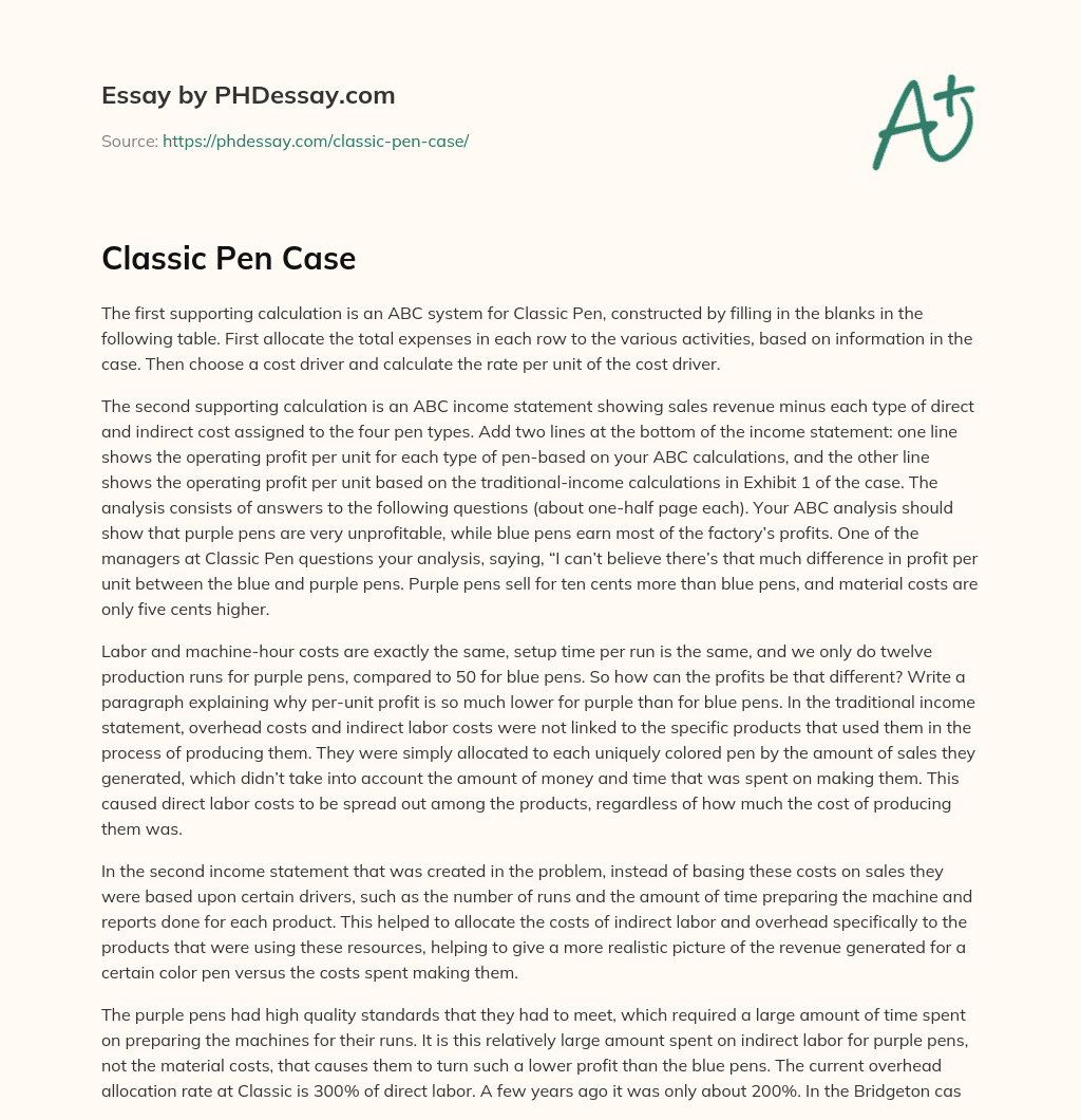 Classic Pen Case essay