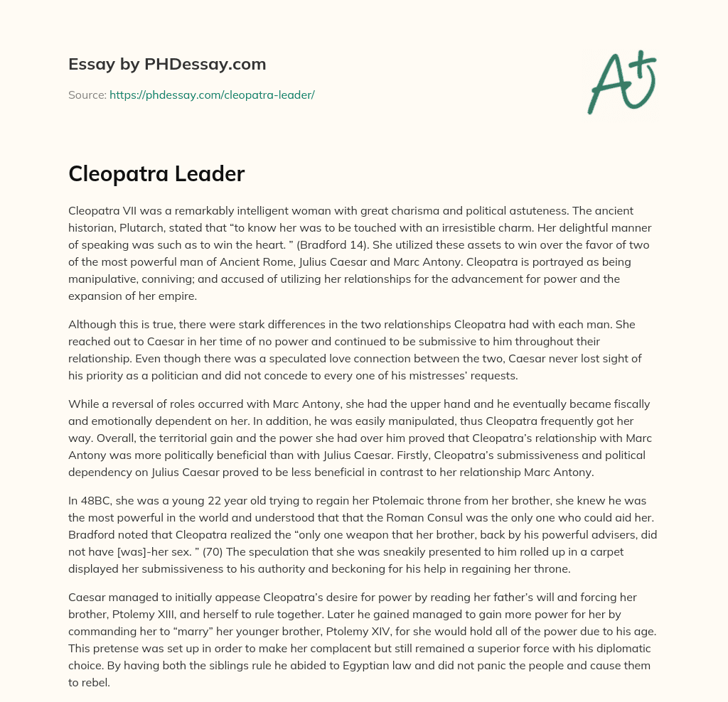 Cleopatra Leader essay