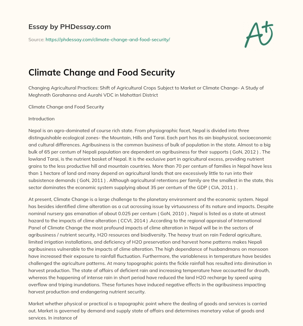 Climate Change and Food Security essay
