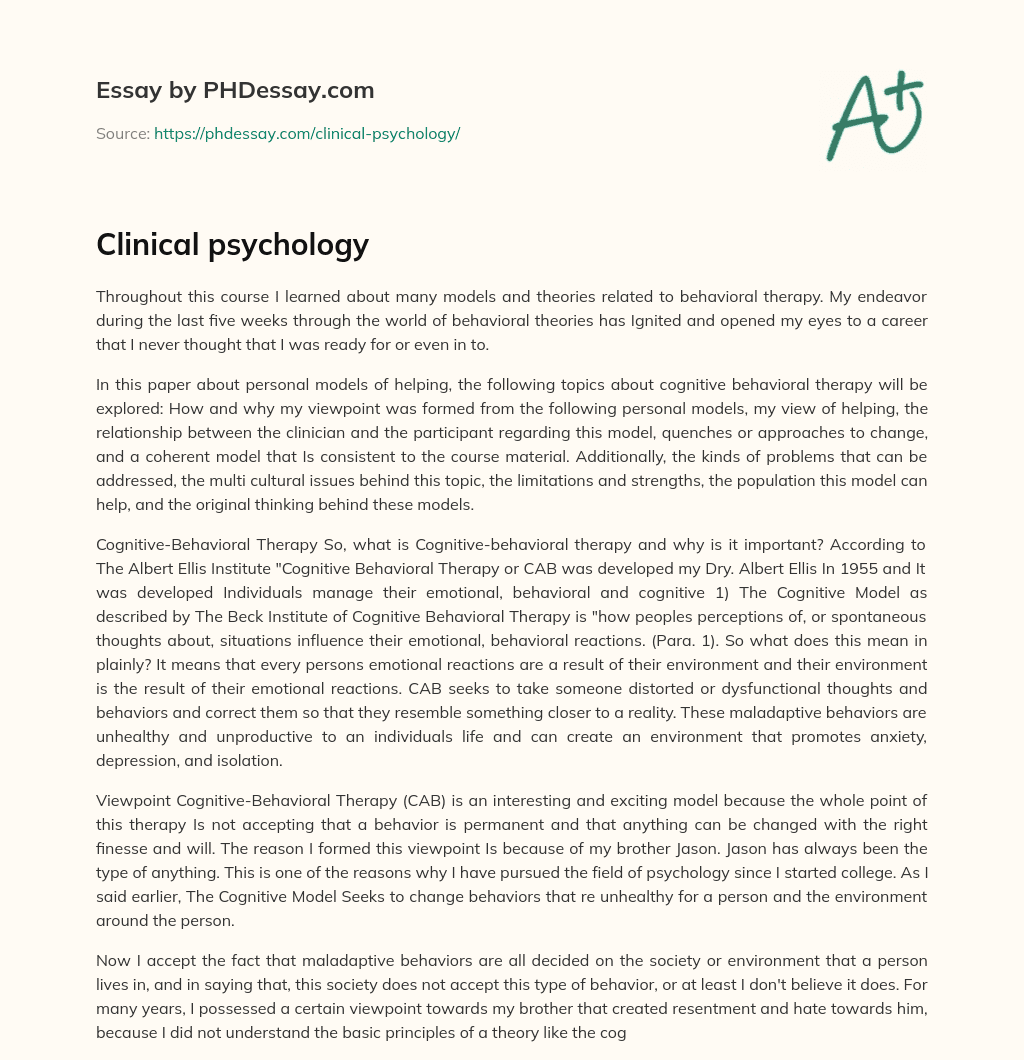 clinical psychology uk essay