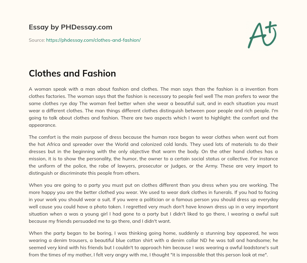 clothes and essay