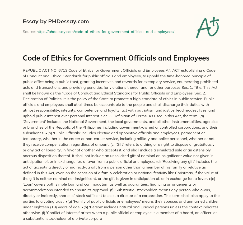 code-of-ethics-for-government-officials-and-employees-phdessay