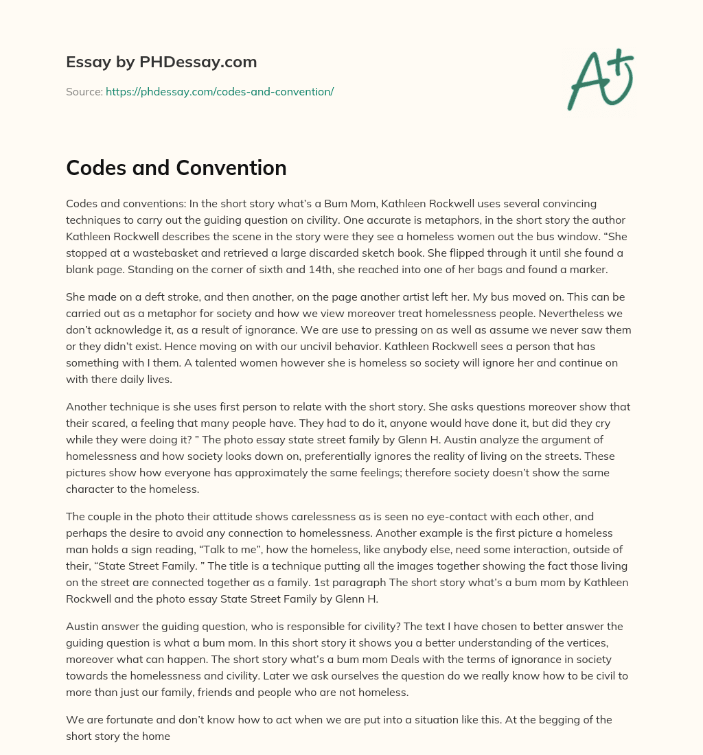 Codes and Convention essay