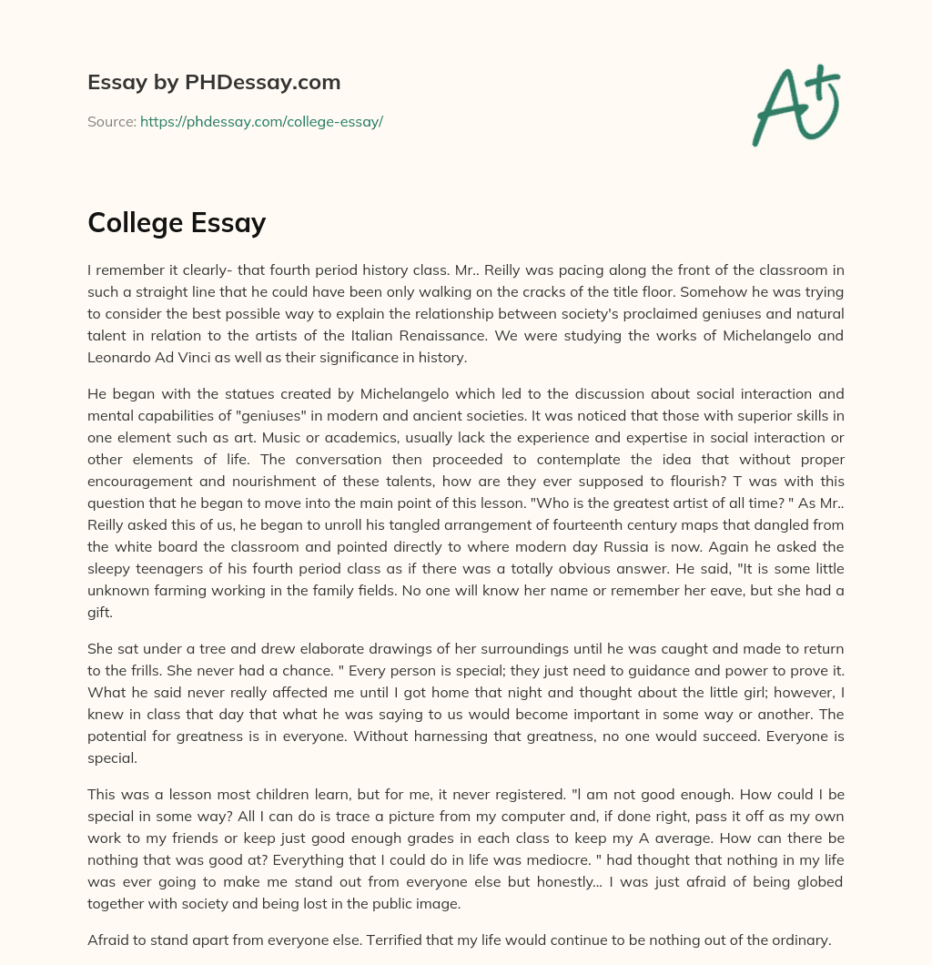 College Essay essay