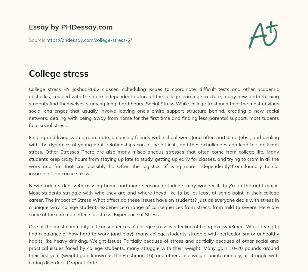College stress essay