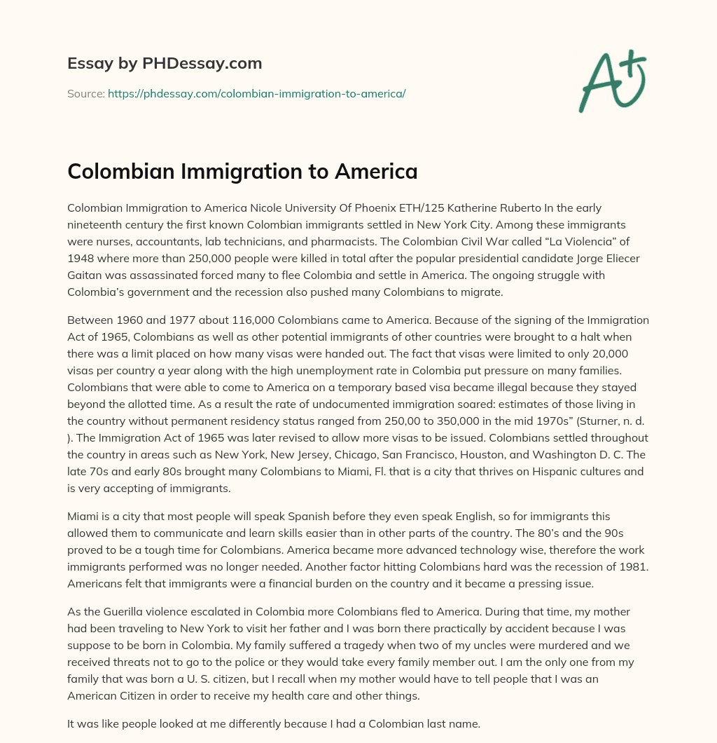 immigration in america essay