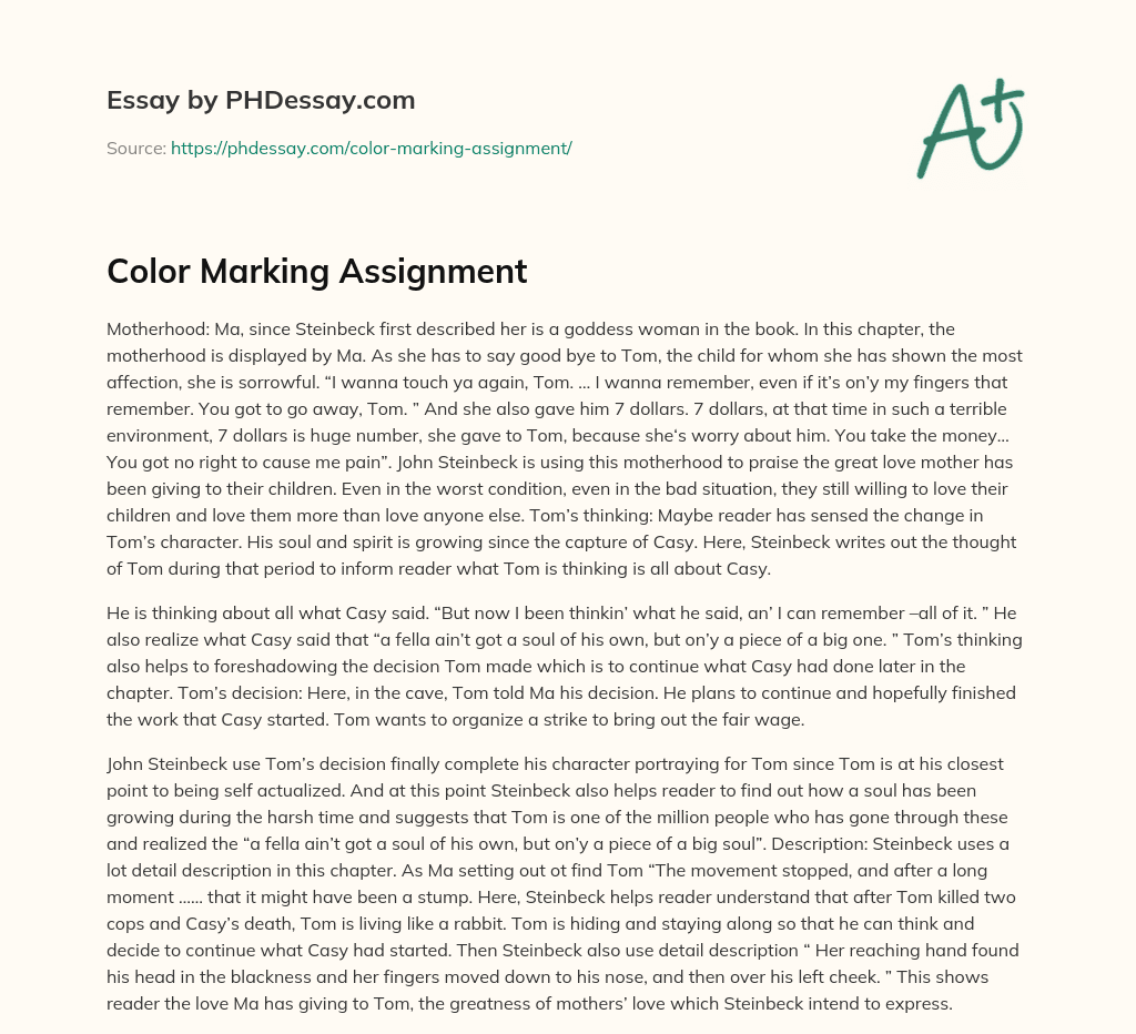 assignment writing color