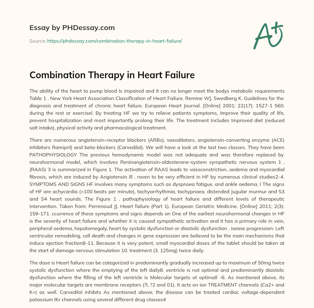 Combination Therapy in Heart Failure essay