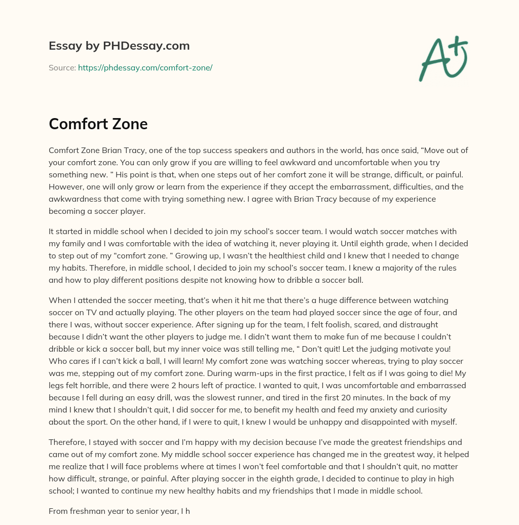 comfort zone essay introduction