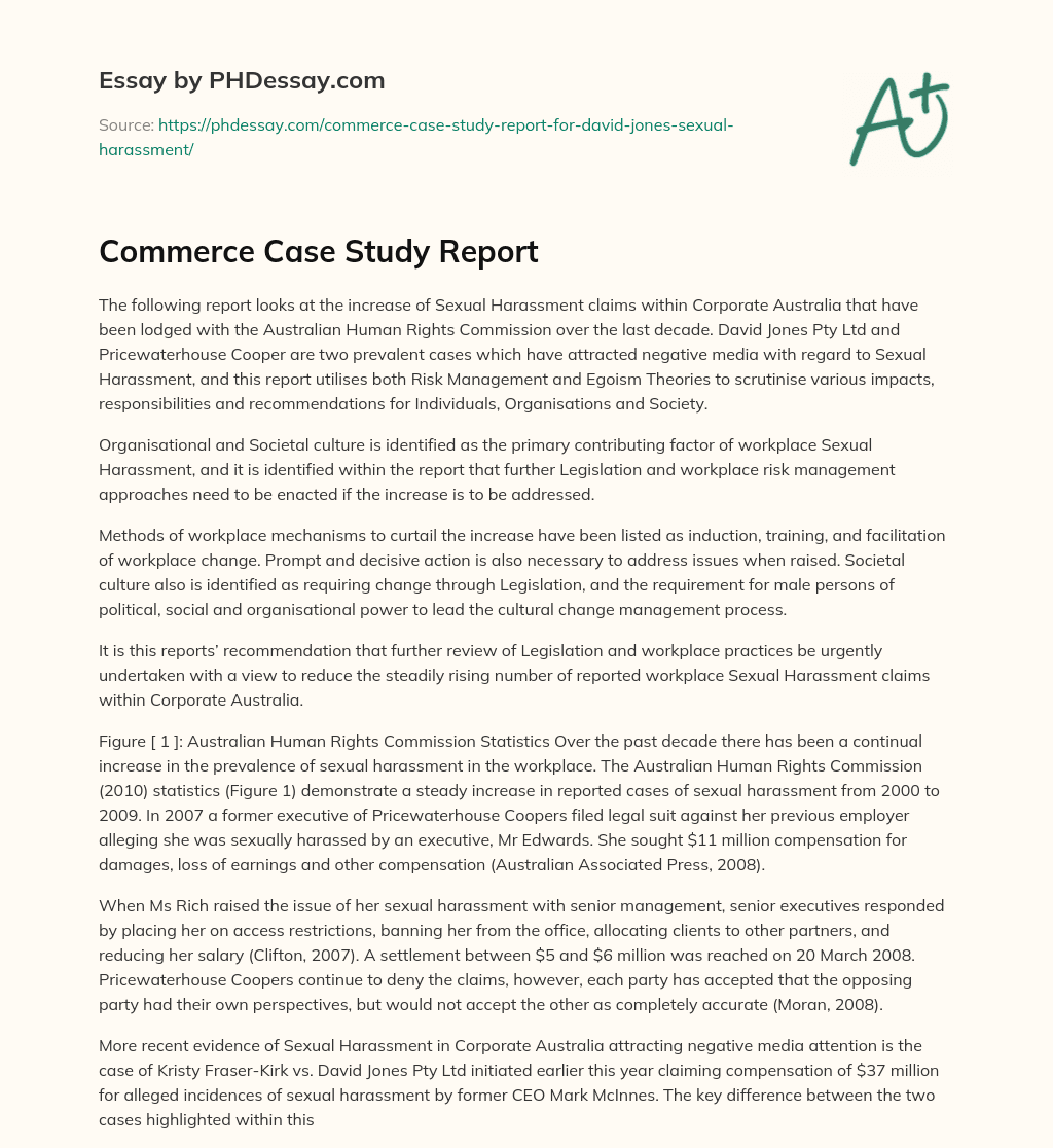 Commerce Case Study Report essay