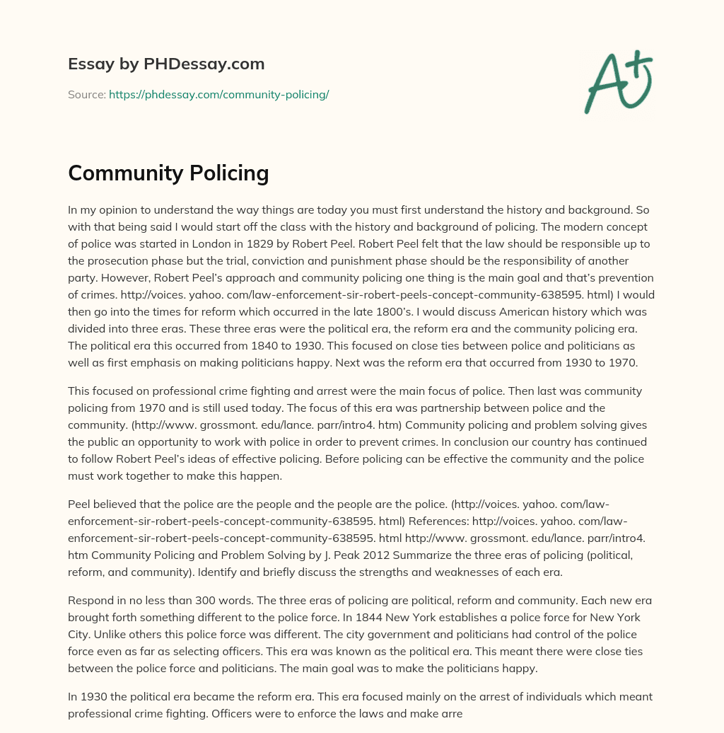 Community Policing essay