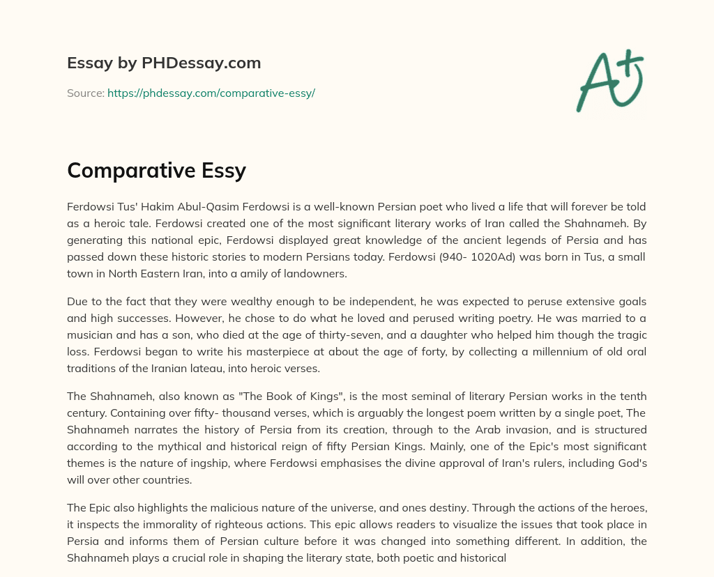 Comparative Essy essay