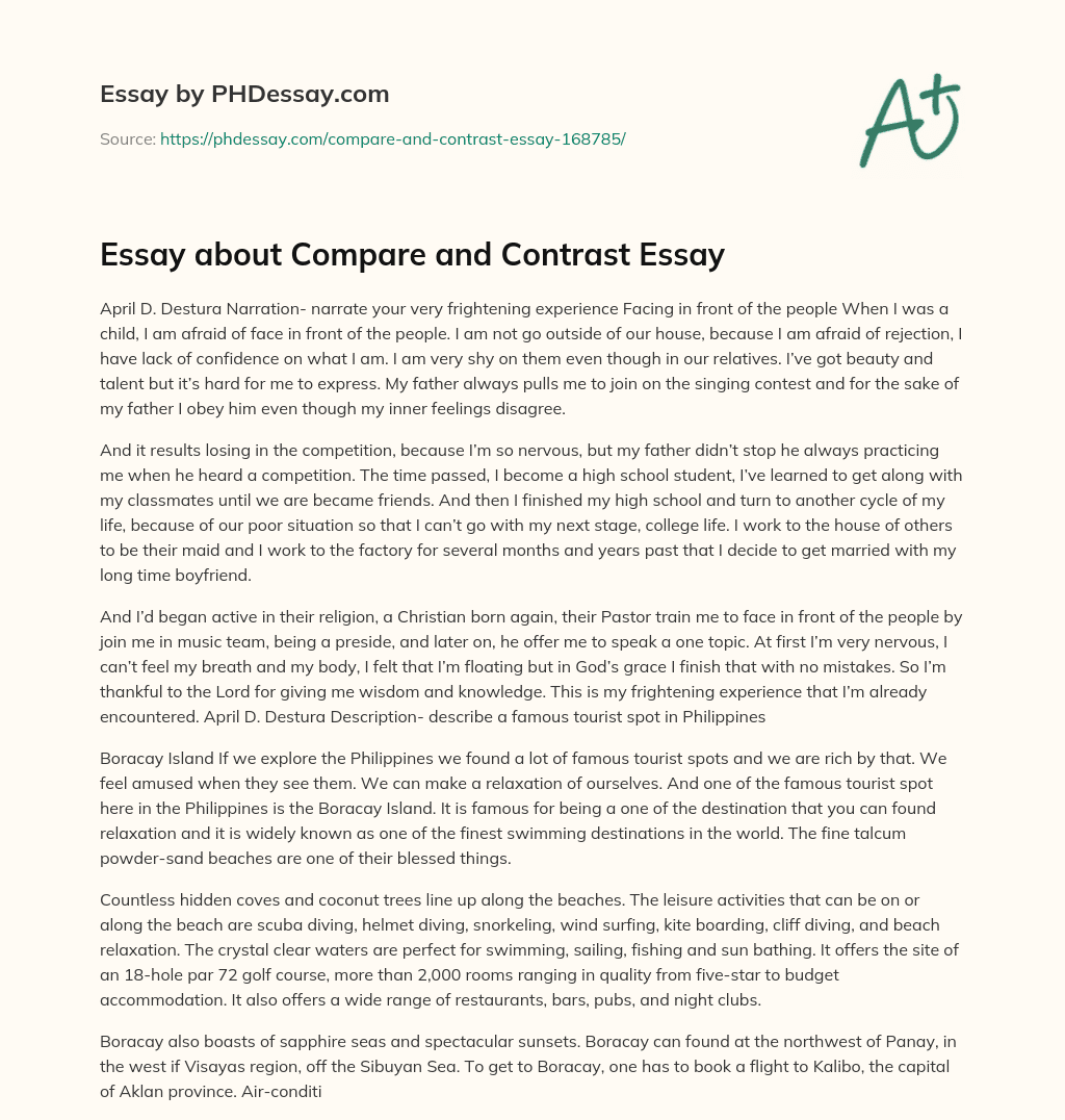 Essay about Compare and Contrast Essay essay