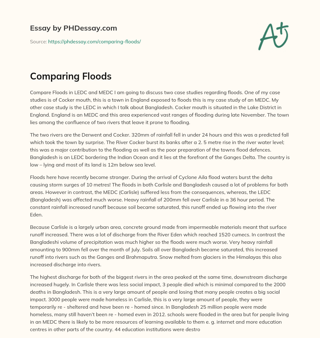 Comparing Floods essay