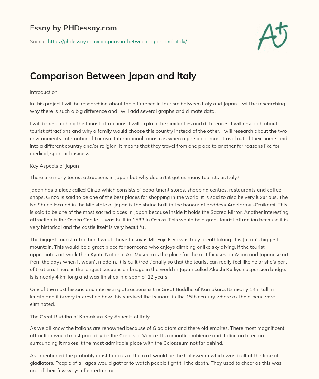 Comparison Between Japan and Italy essay