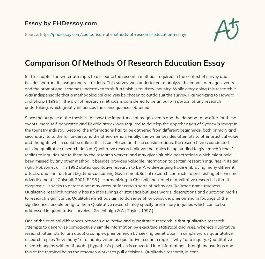 research methods in education essay