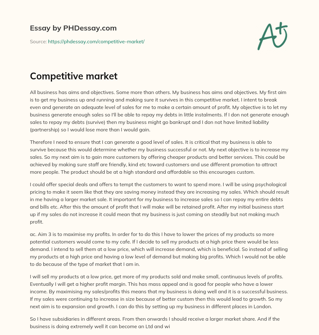 Competitive market essay
