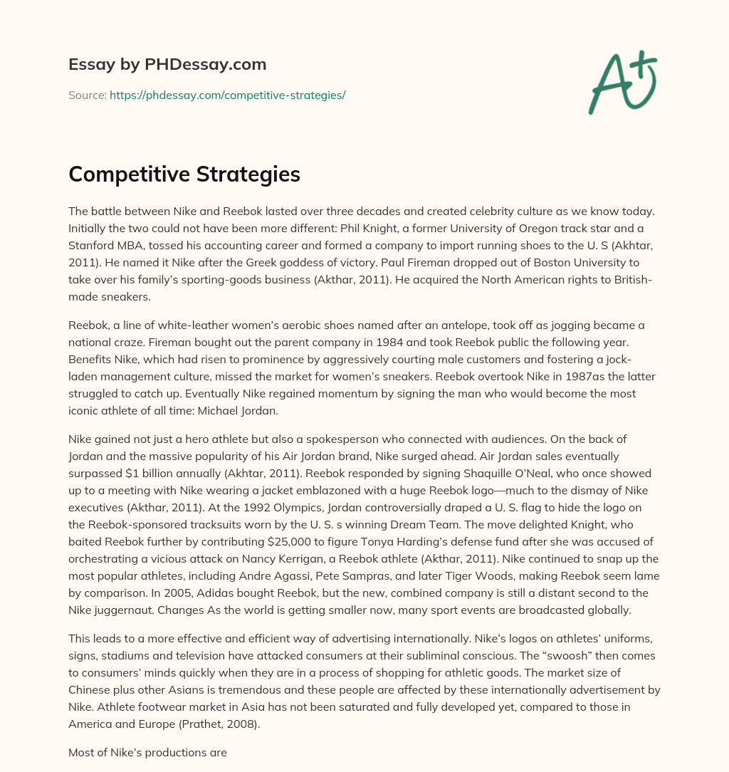 Competitive Strategies essay