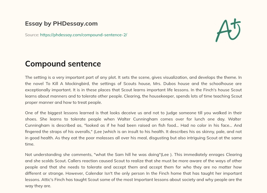 example of compound sentence essay