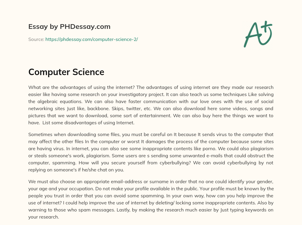 Computer Science essay