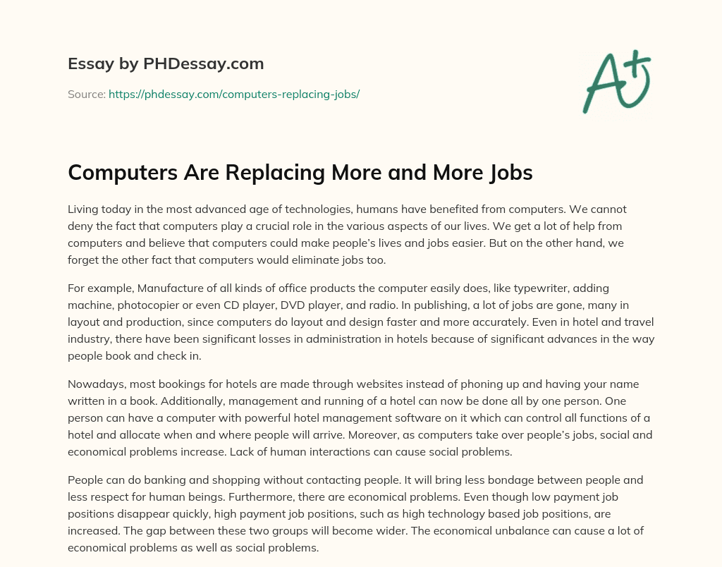 essay about computer jobs