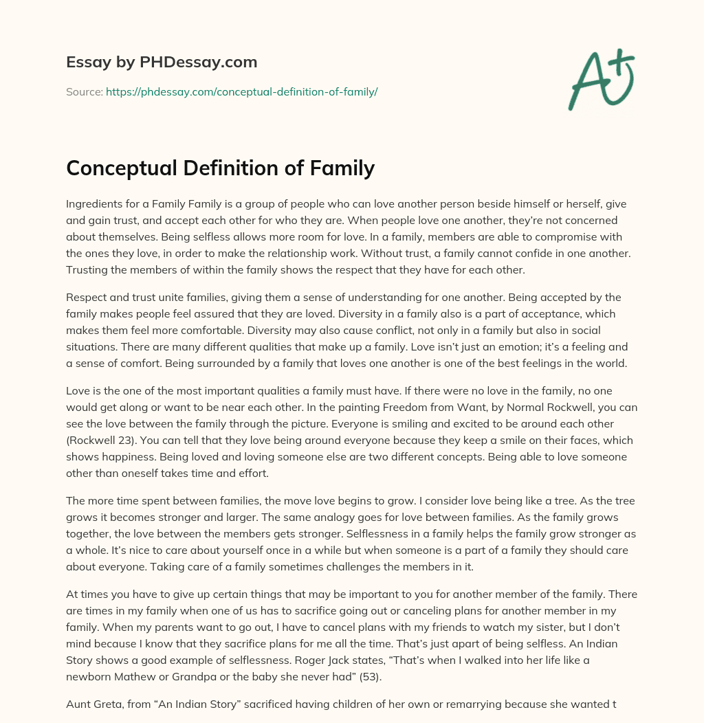 extended definition of family essay