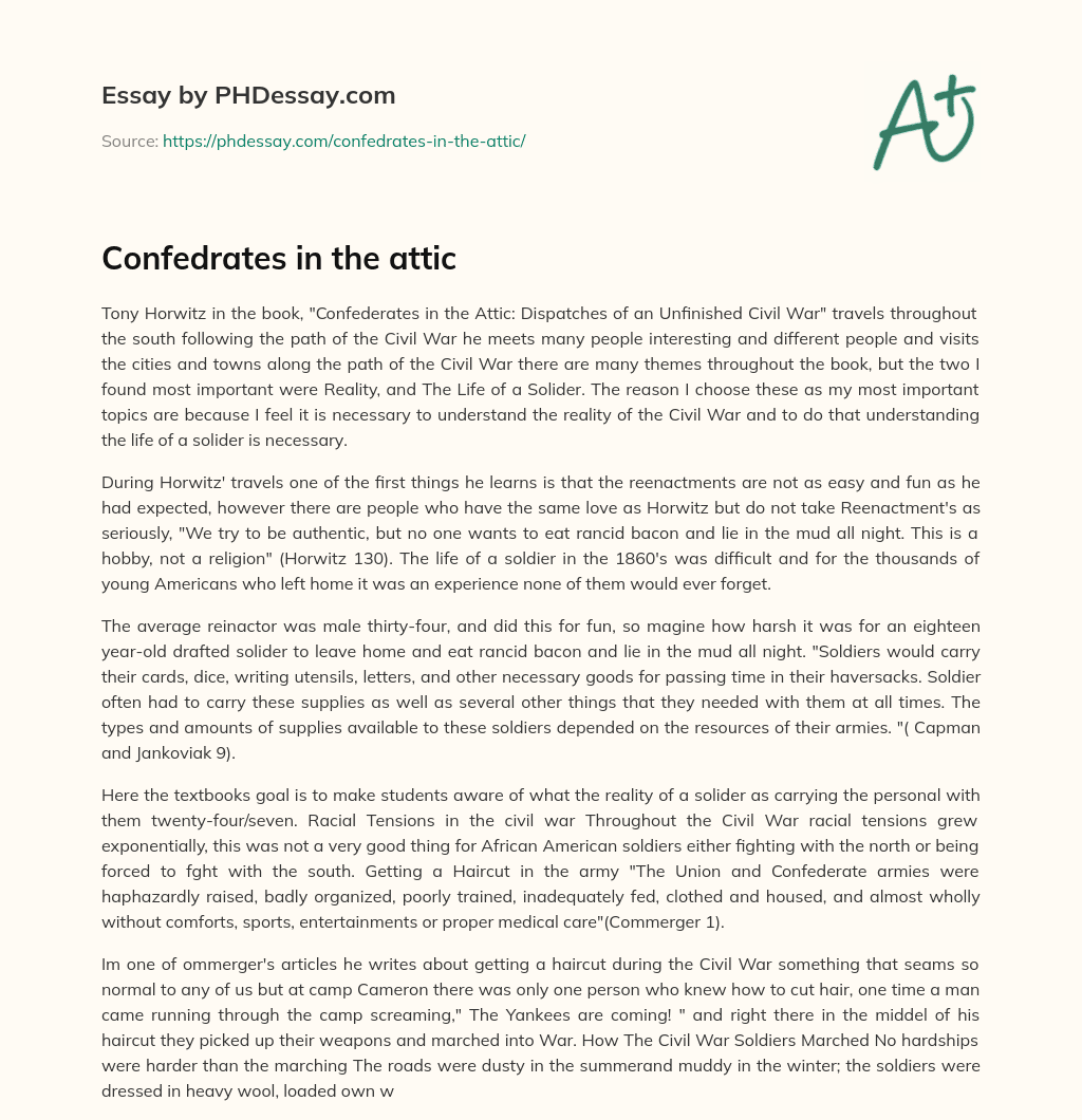 Confedrates in the attic essay