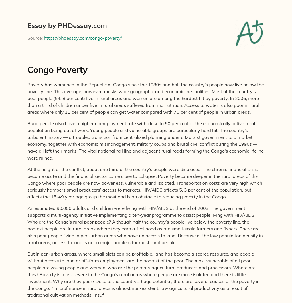 Congo Poverty essay