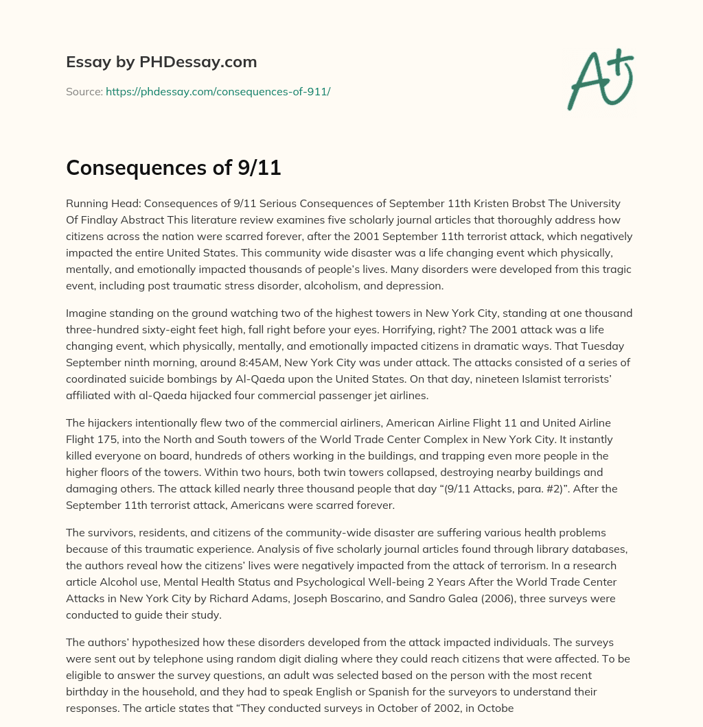 Consequences of 9/11 essay