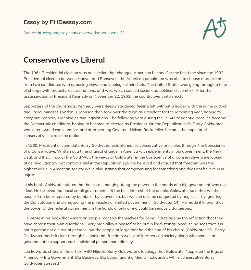 Conservative vs Liberal essay