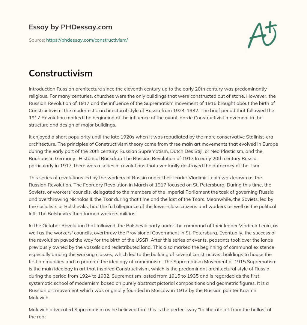 Constructivism essay