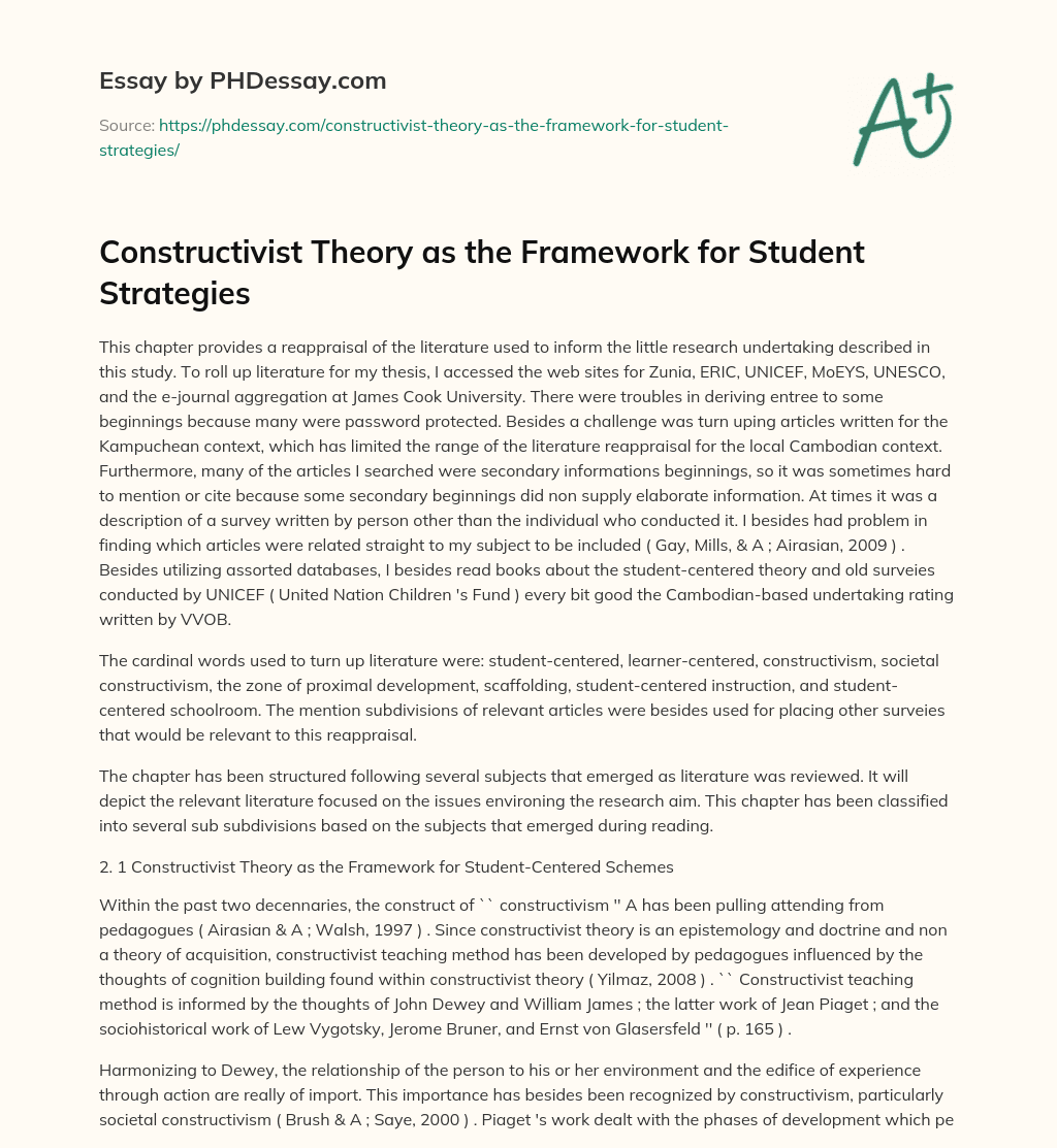 essay on constructivist theory