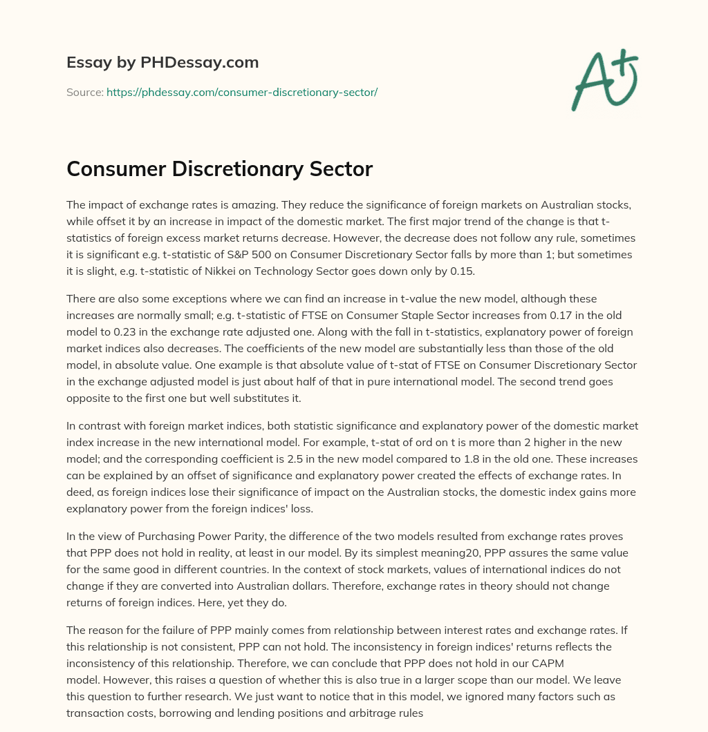 Consumer Discretionary Sector